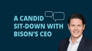 Blog post image for video interview: a candid sit-down with BISON's CEO.