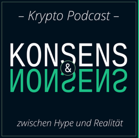 Logo des Krypto-Podcast Konsens & Nonsens Logo im Blogbeitrag der BISON App.