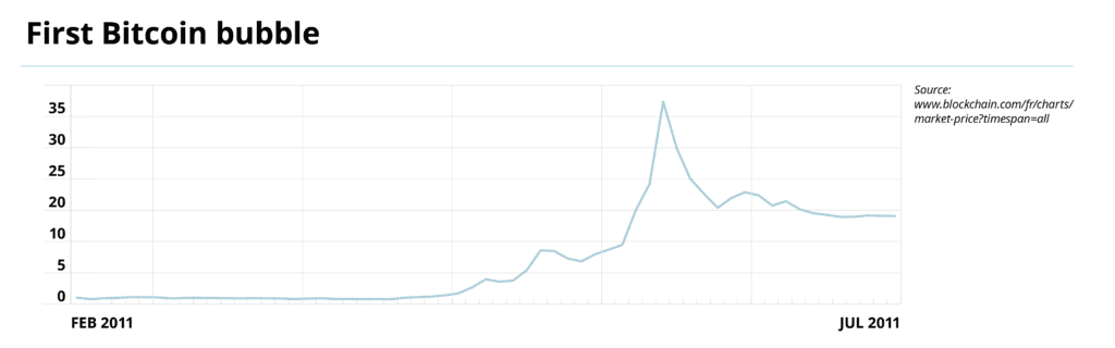 First Bitcoin Bubble in blog post crypto history.