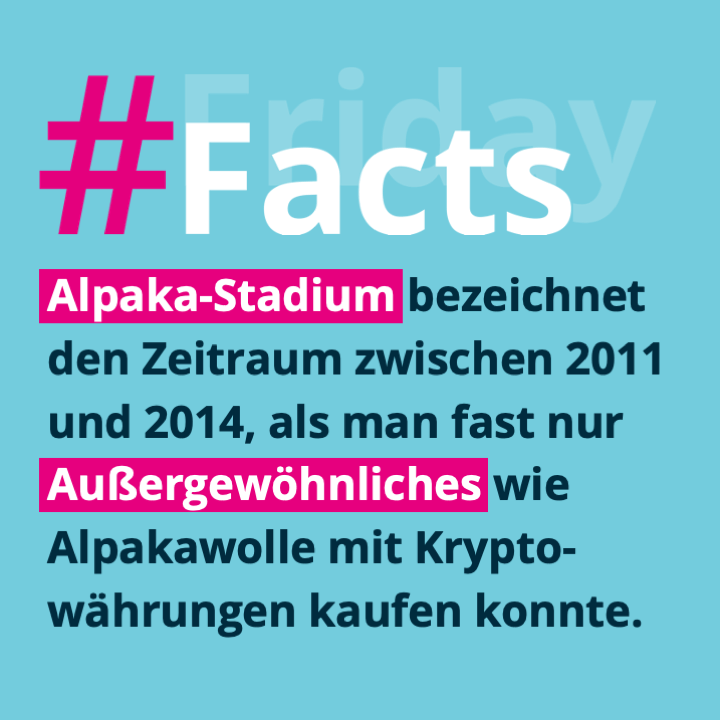 Krypto-Fact über Alpaka-Stadium im BISON Blogbeitrag zu Facts rund um Kryptowährungen.