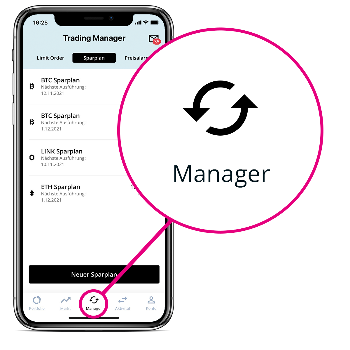 Create crypto savings plan. Invest in crypto automatically