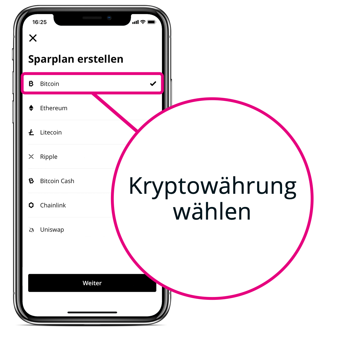 Create crypto savings plan. Invest in crypto automatically