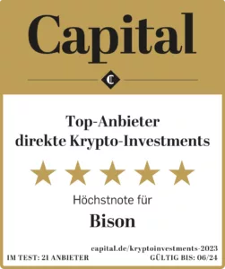 Capital Siegel - Top-Anbieter direkte Krypto-Investments. Höchstnote für BISON