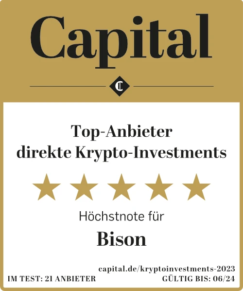 Capital: Top Anbieter direkte Krypto-Investments. Höchstnote (5 Sterne) für BISON.