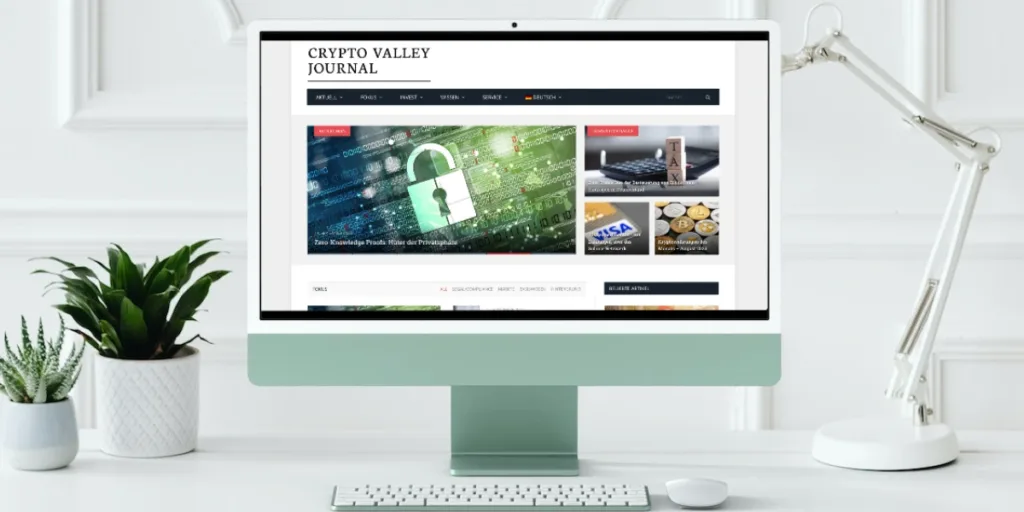 Die Website "Crypto Valley Journal" auf einem Mac Computer
