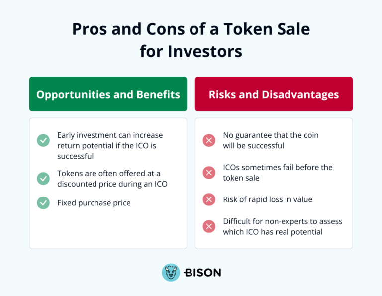 Pros and Cons of a Token Sale for investors