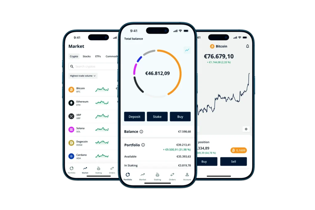 Buying and selling Bitcoin & Co. with BISON​ Mockups