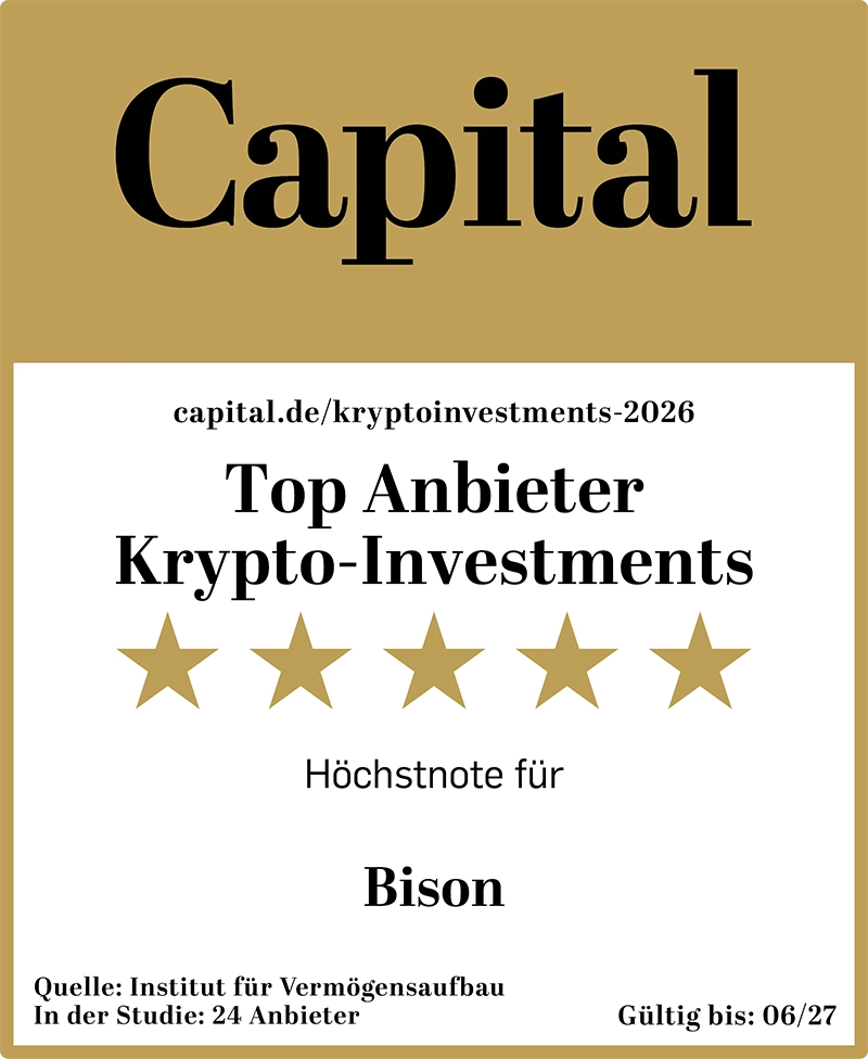 Capital: Top Anbieter direkte Krypto-Investments. Höchstnote (5 Sterne) für BISON.