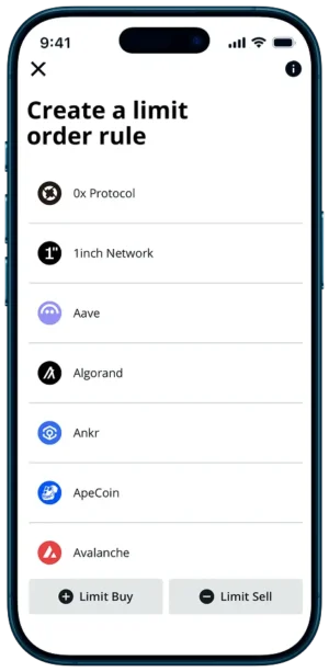 Choosing an order Smartphone BISON App Choosing an order