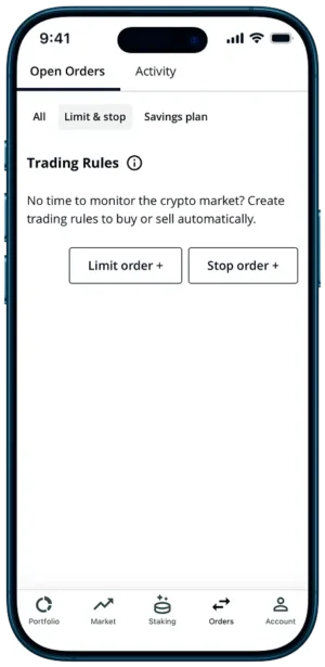 Creating a trading rule Smartphone BISON App Creating a trading rule